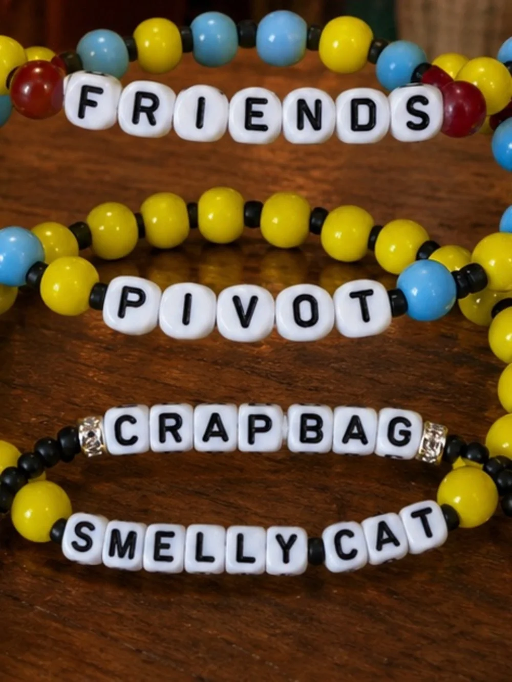 Friends-Inspired Bracelet Set | Pivot, Crap Bag & Smelly Cat 8”
